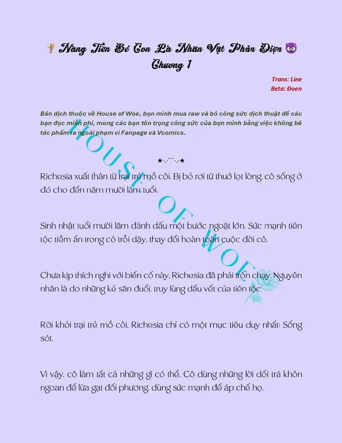 [NOVEL] NÀNG TIÊN BÉ CON LÀ NHÂN VẬT PHẢN DIỆN - Chap 1 Ảnh 2
